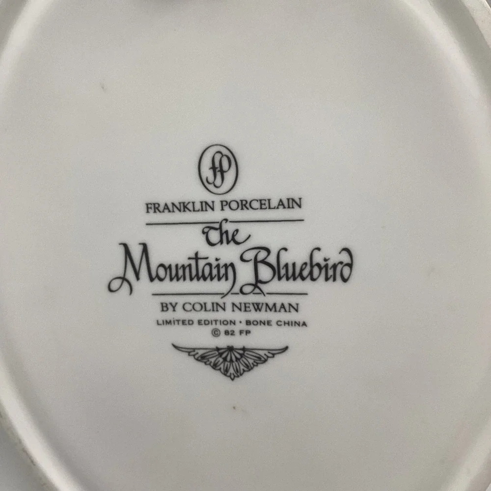 3D Franklin Porcelain The Mountain Bluebird Limited Edition Bone China VTG 1982‎